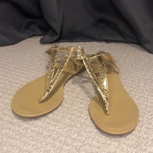 Gold strappy sandals